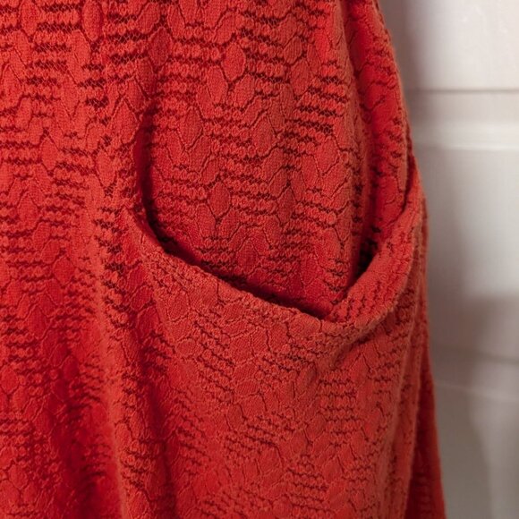Free People Crochet Dress Womens Size Medium Orange Boho Keyhole Sleeveless - Picture 4 of 11